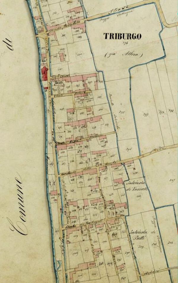 Il territorio di Triburgo nelle mappe catastali del 1852